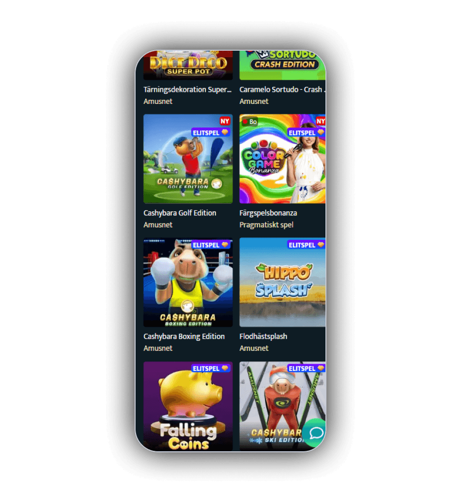 Översikt av slotbiblioteket på SlotSpice Casino med rutnät av titlar